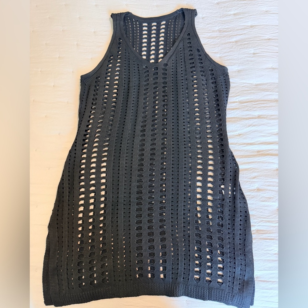 NWOT Black Crochet Knit Coverup